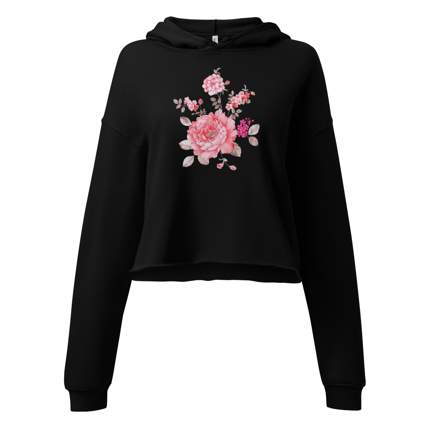 Soft-Petaled Peonie - Women's Cropped Hoodie