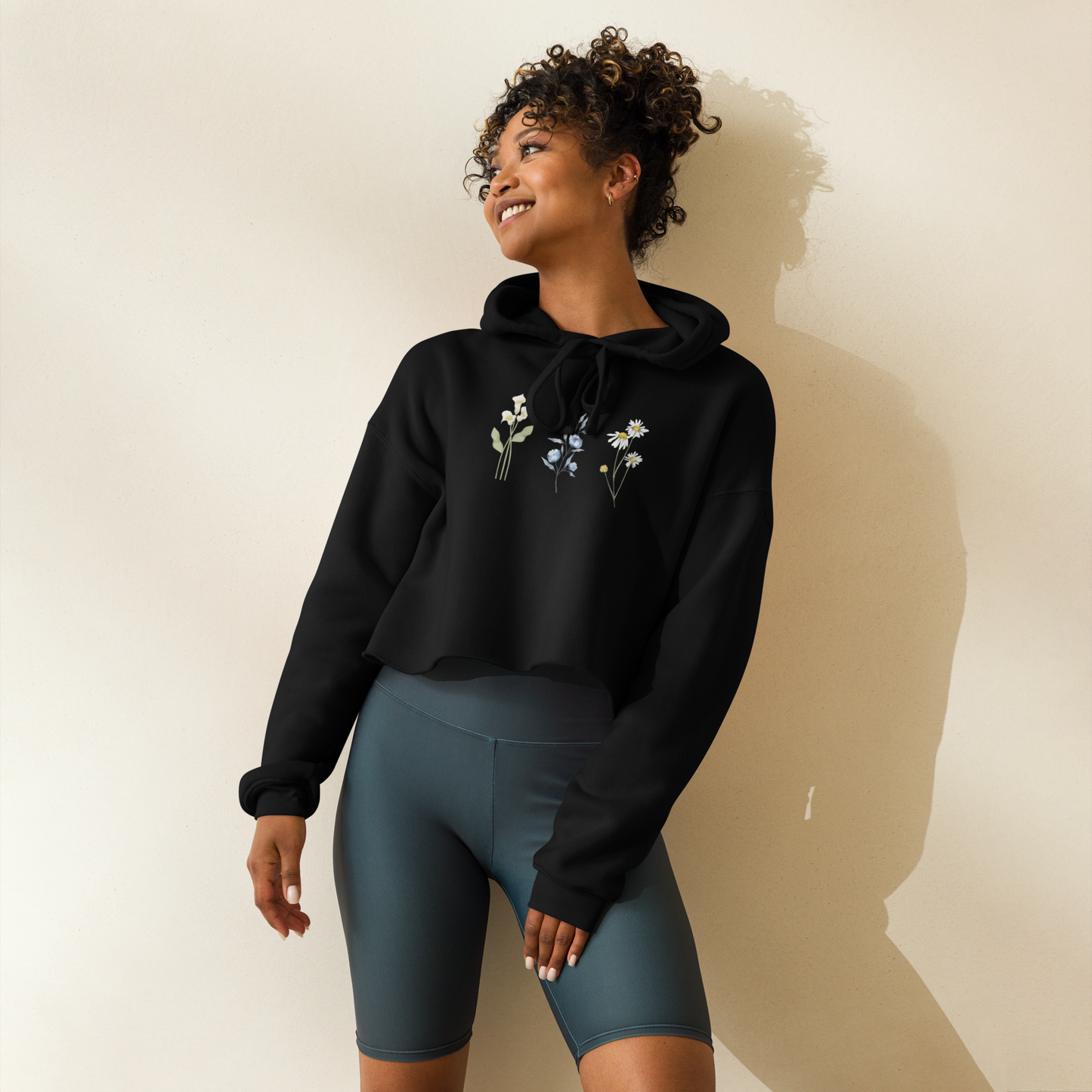 Women's Cropped Flower Stems Hoodie