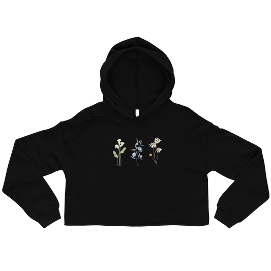 Women's Cropped Flower Stems Hoodie