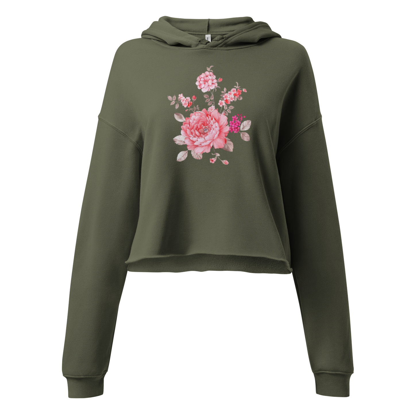 Soft-Petaled Peonie - Women's Cropped Hoodie
